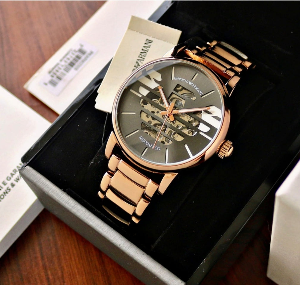Emporio Armani Meccanico series gold chain men's watch