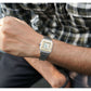 Santos De Cartier Gold dial stainless men's watch