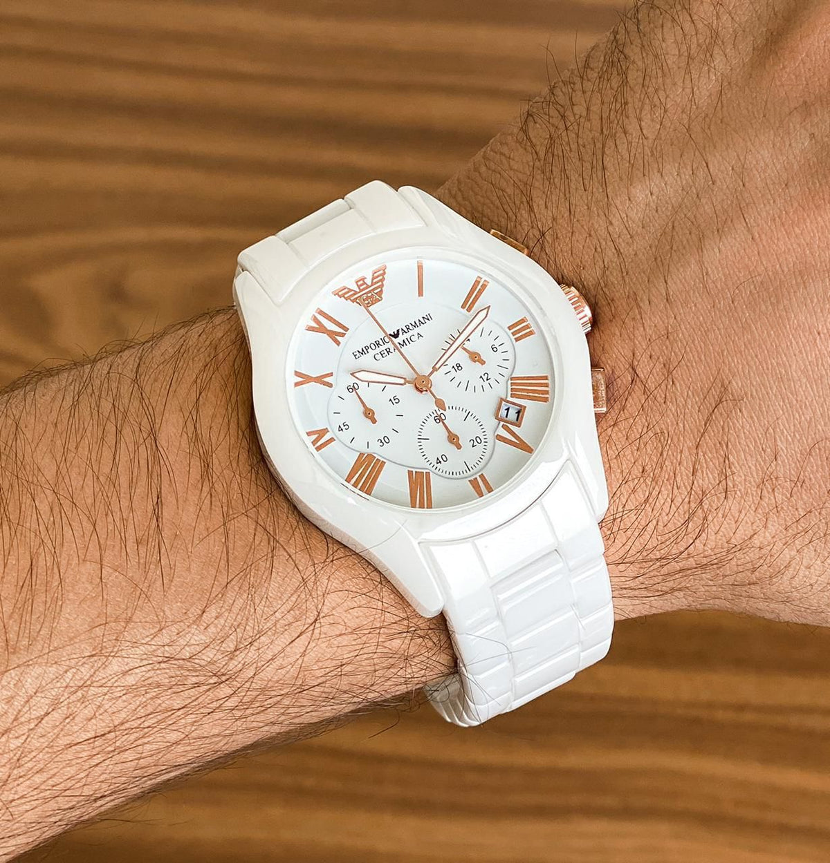 Emporio Armani White Ceramic men's watch