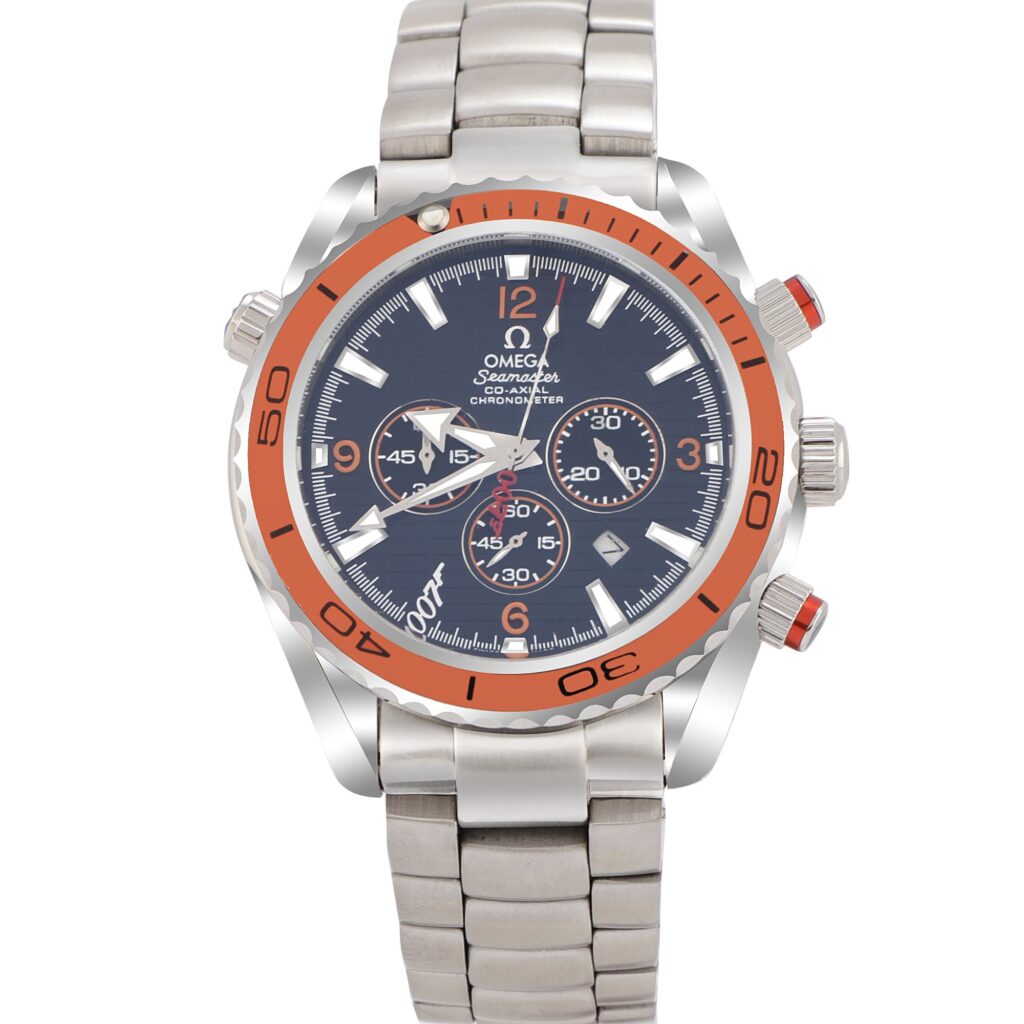Omega Seamaster ChronoMeter Blue Dial Orange Bezel OO7 Edition