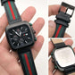 Gucci Chronograph Black Dial red Belt watch for men's