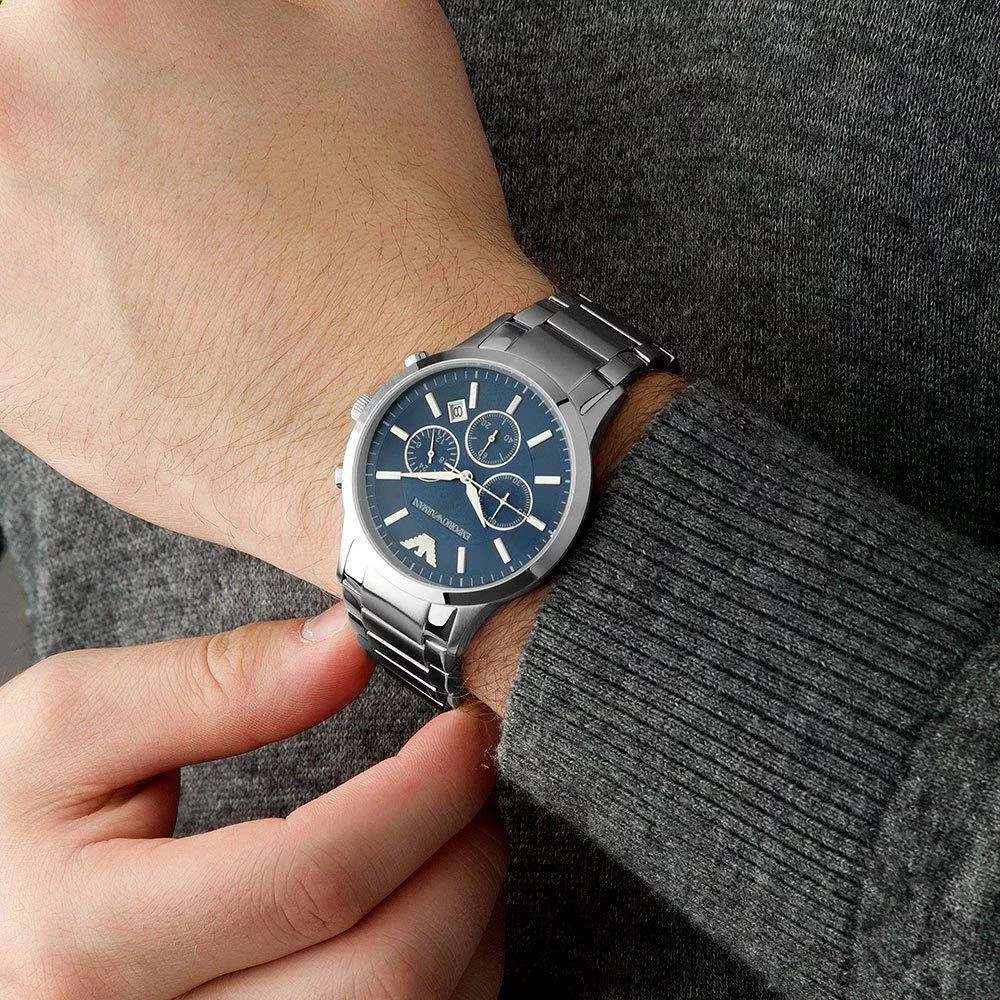 Emporio Armani AR2448 Blue dial stainless steel men's watch