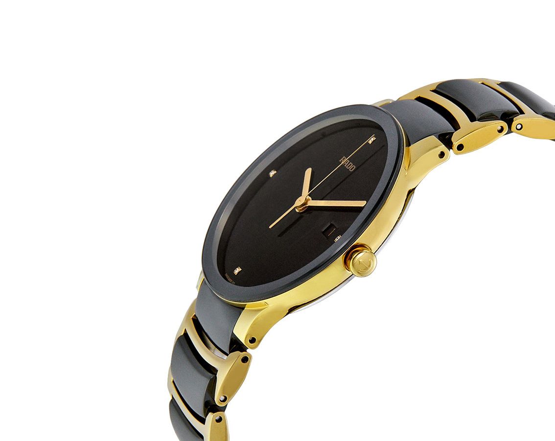 Rado centrix couple watch gold black chain