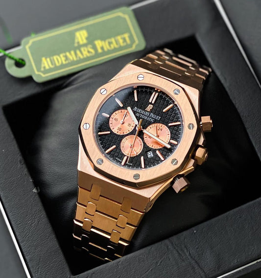 Audemars Piguet Black Dial gold chain men's watch