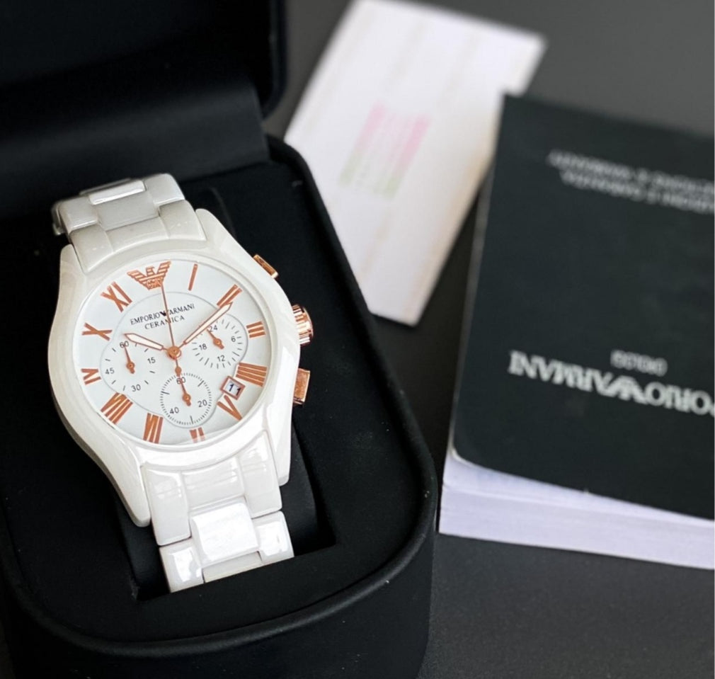Emporio Armani White Ceramic men's watch