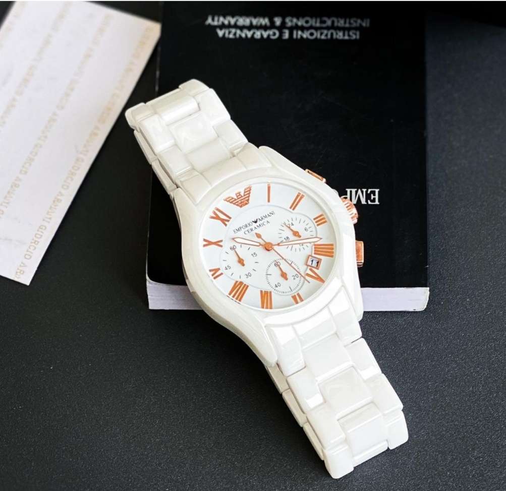 Emporio Armani White Ceramic men's watch