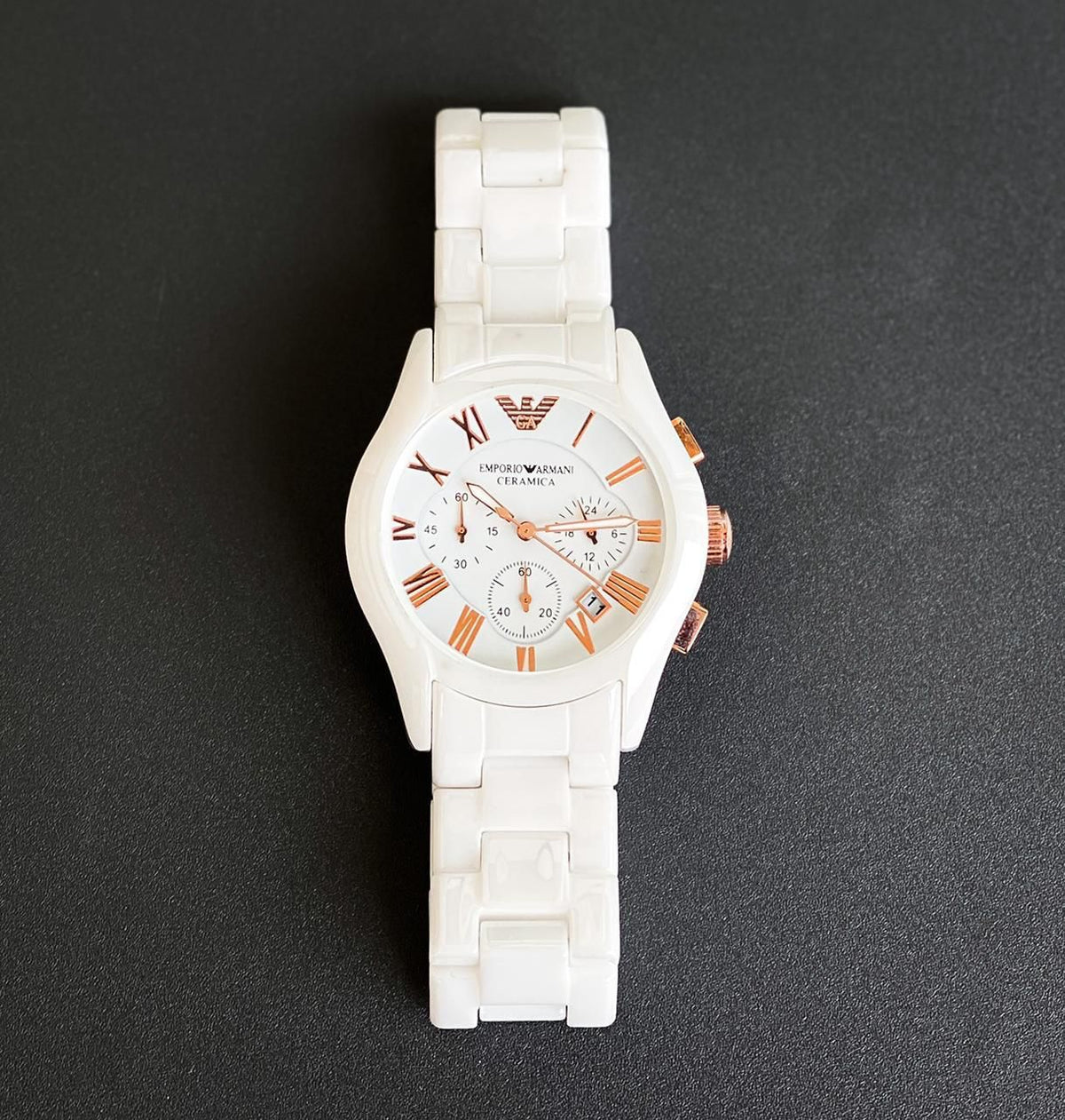 Emporio Armani White Ceramic men's watch